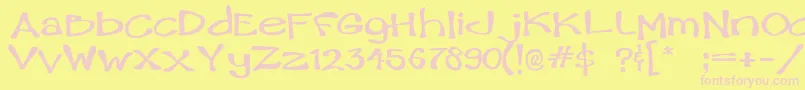 Ham Font – Pink Fonts on Yellow Background