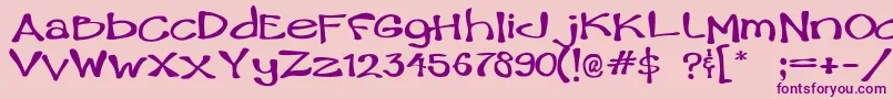 Ham Font – Purple Fonts on Pink Background