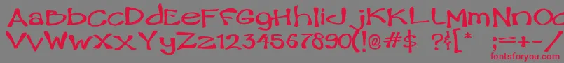 Ham Font – Red Fonts on Gray Background