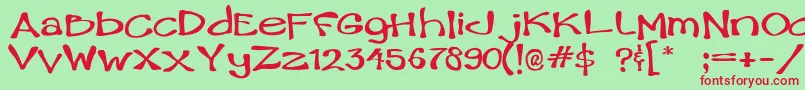 Ham Font – Red Fonts on Green Background