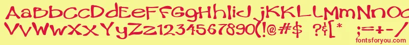 Ham Font – Red Fonts on Yellow Background