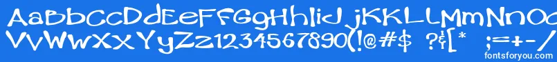 フォントHam – 青い背景に白い文字