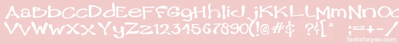 Ham Font – White Fonts on Pink Background