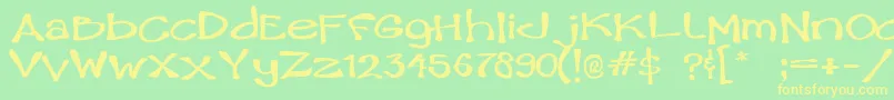 Czcionka Ham – żółte czcionki na zielonym tle