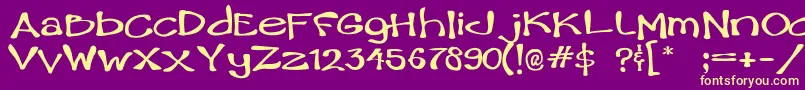 Ham Font – Yellow Fonts on Purple Background