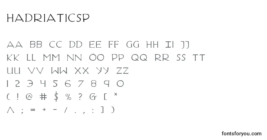 A fonte Hadriaticsp – alfabeto, números, caracteres especiais