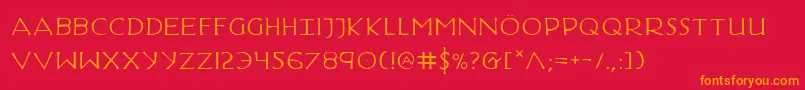 Hadriaticsp Font – Orange Fonts on Red Background