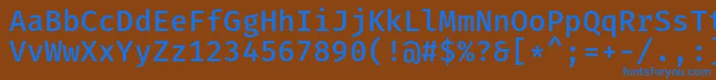 Czcionka FiramonoMedium – niebieskie czcionki na brązowym tle