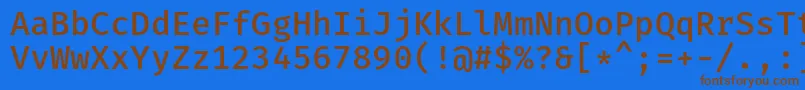 FiramonoMedium Font – Brown Fonts on Blue Background