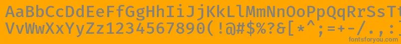 Czcionka FiramonoMedium – szare czcionki na pomarańczowym tle