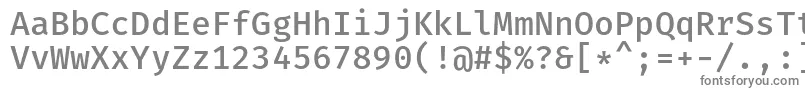 FiramonoMedium-fontti – harmaat kirjasimet valkoisella taustalla