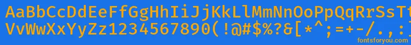 Czcionka FiramonoMedium – pomarańczowe czcionki na niebieskim tle