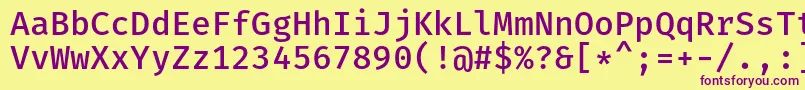 FiramonoMedium Font – Purple Fonts on Yellow Background
