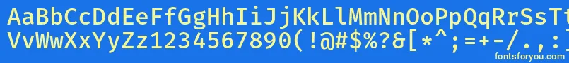 Czcionka FiramonoMedium – żółte czcionki na niebieskim tle