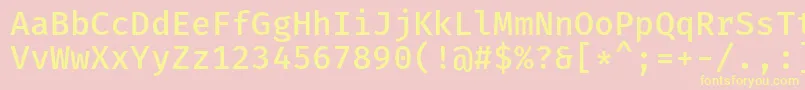 FiramonoMedium Font – Yellow Fonts on Pink Background