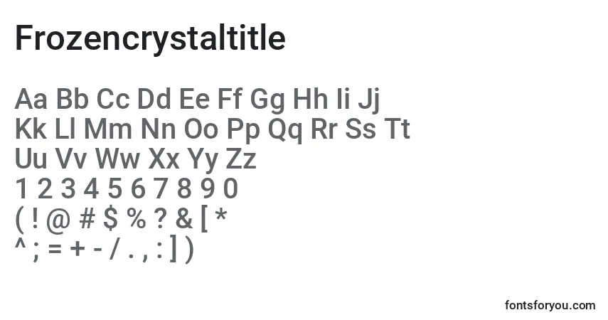 Czcionka Frozencrystaltitle – alfabet, cyfry, specjalne znaki
