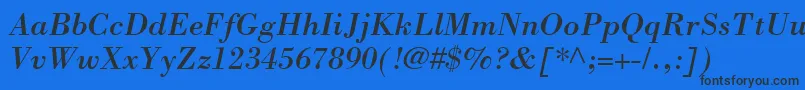BodoniSsiItalic Font – Black Fonts on Blue Background