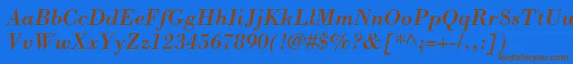 BodoniSsiItalic Font – Brown Fonts on Blue Background