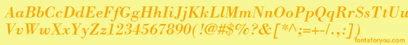Más sobre la fuente BodoniSsiItalic fuente BodoniSsiItalic – Fuentes Naranjas Sobre Fondo Amarillo