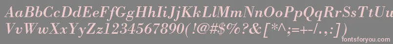 Шрифт BodoniSsiItalic – розовые шрифты на сером фоне