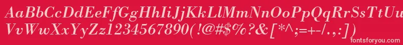Подробнее о шрифте BodoniSsiItalic Шрифт BodoniSsiItalic – розовые шрифты на красном фоне