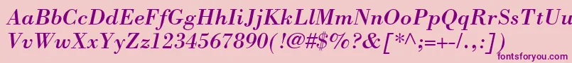 Подробнее о шрифте BodoniSsiItalic Шрифт BodoniSsiItalic – фиолетовые шрифты на розовом фоне