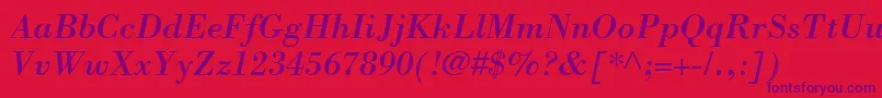 BodoniSsiItalic Font – Purple Fonts on Red Background