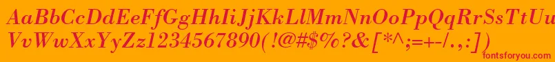BodoniSsiItalic Font – Red Fonts on Orange Background