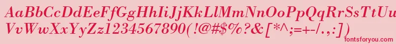 Шрифт BodoniSsiItalic – красные шрифты на розовом фоне