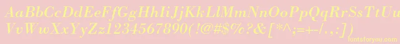 BodoniSsiItalic Font – Yellow Fonts on Pink Background