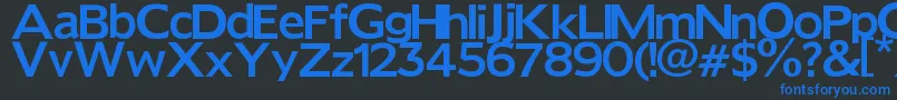 フォントReforma – 黒い背景に青い文字