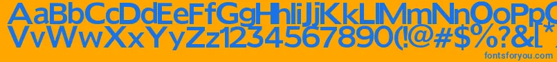 フォントReforma – オレンジの背景に青い文字
