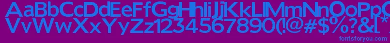 フォントReforma – 紫色の背景に青い文字