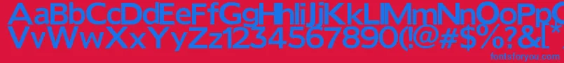 フォントReforma – 赤い背景に青い文字