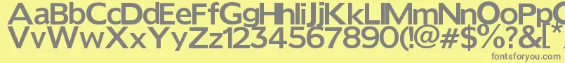 フォントReforma – 黄色の背景に灰色の文字