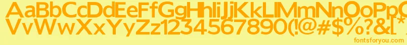 Reforma-fontti – oranssit fontit keltaisella taustalla
