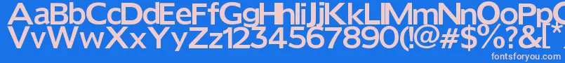 Reforma-fontti – vaaleanpunaiset fontit sinisellä taustalla