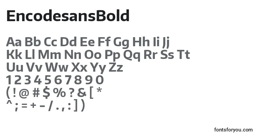 Schriftart EncodesansBold – Alphabet, Zahlen, spezielle Symbole