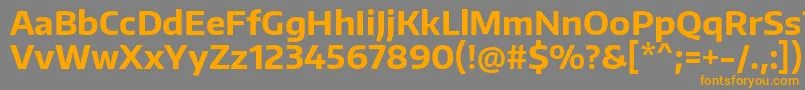 フォントEncodesansBold – オレンジの文字は灰色の背景にあります。