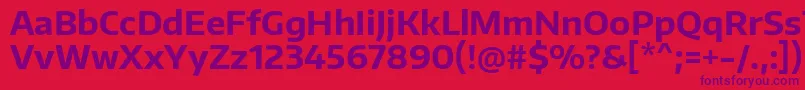 Czcionka EncodesansBold – fioletowe czcionki na czerwonym tle