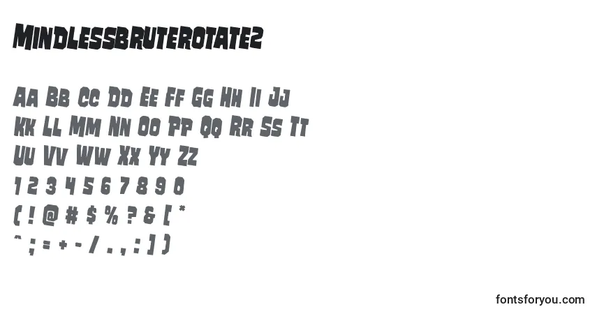 Czcionka Mindlessbruterotate2 – alfabet, cyfry, specjalne znaki