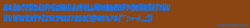 Шрифт Mindlessbruterotate2 – синие шрифты на коричневом фоне