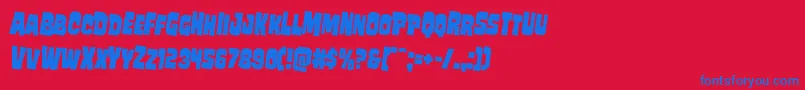 Mindlessbruterotate2 Font – Blue Fonts on Red Background