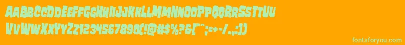 Mindlessbruterotate2 Font – Green Fonts on Orange Background