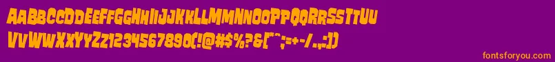 Mindlessbruterotate2-Schriftart – Orangefarbene Schriften auf violettem Hintergrund