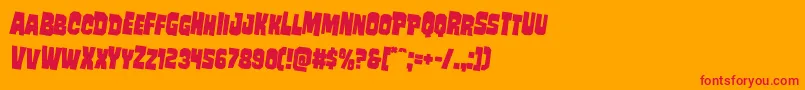 Шрифт Mindlessbruterotate2 – красные шрифты на оранжевом фоне
