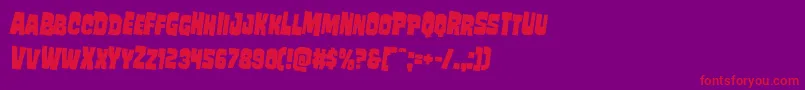 フォントMindlessbruterotate2 – 紫の背景に赤い文字