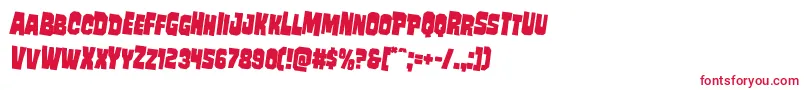 Mindlessbruterotate2-Schriftart – Rote Schriften auf weißem Hintergrund