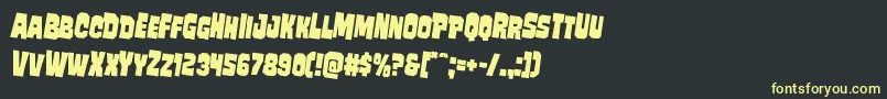フォントMindlessbruterotate2 – 黒い背景に黄色の文字