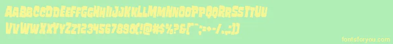 Mindlessbruterotate2 Font – Yellow Fonts on Green Background